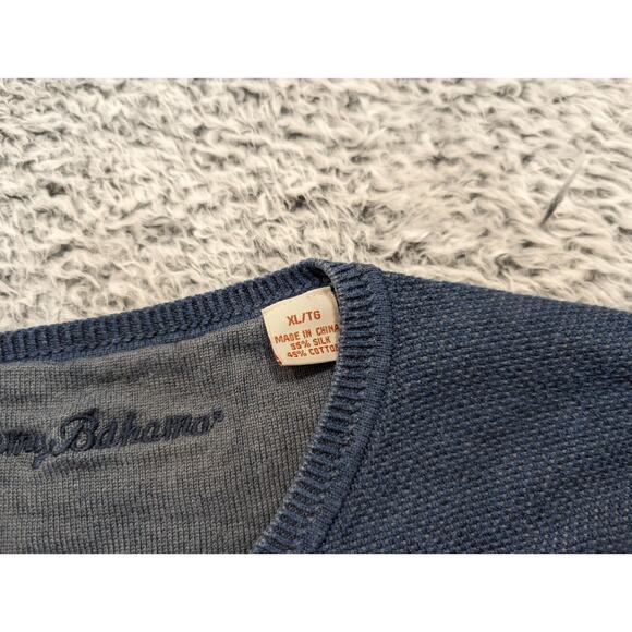 Tommy Bahama Sweater Men Extra Large Blue V Neck Classiccore Preppy Normcore - Picture 2 of 6
